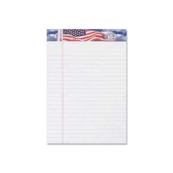 Tops Business Forms Tops® American Pride Writing Tablet, 5" x 8", Jr. Legal Ruled, White, 50 Sheet/Pad, 3 Pad/Pack 75103